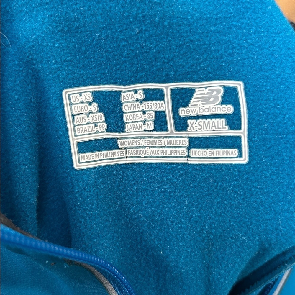 New Balance Womens Teal Half Zip Running Jacket Reflective Thumbholes XS - Picture 2 of 12